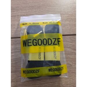 WEGOODZF 2 Pairs Black Flat‎ Velvet Shoelaces with Gold Metal Tips Aglets NEW